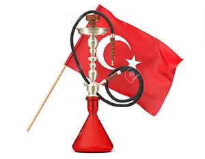 شيشيش تركي لوجو شيشة الواحة زجاج أزرق سماوي فاتح