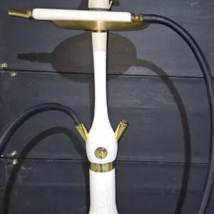 2967d03e-77d3-4517-95dd-e5c7549278e1 شيشة هوكا التركية لون أبيض مع ذهبي خشب