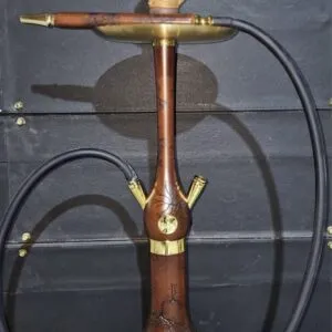 5e77b8de-e192-43ff-b084-c2752b268f8c شيشة هوكا التركية لون بني خشب كامل مع ذهبي