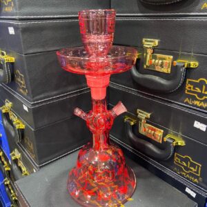 شيشة الواحة زجاج لون أحمر شفاف