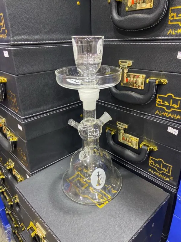 شيشة الواحة زجاج لون أبيض شفاف
