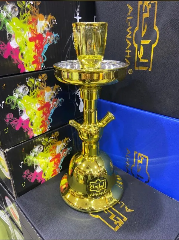 شيشة الواحة زجاج لون ذهبي لمعة