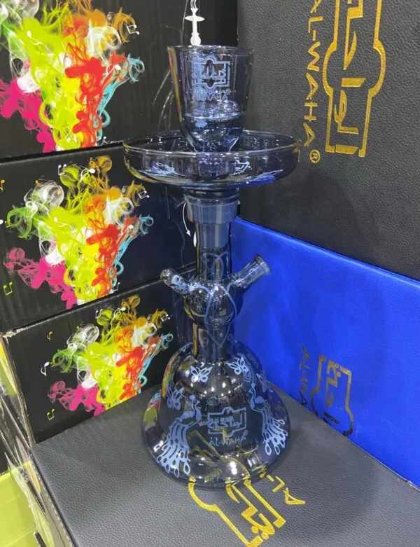 شيشة الواحة زجاج لون سماوي لمعة