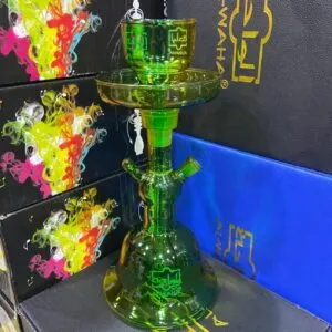 img_0859 شيشة الواحة زجاج لون أخضر لمعة