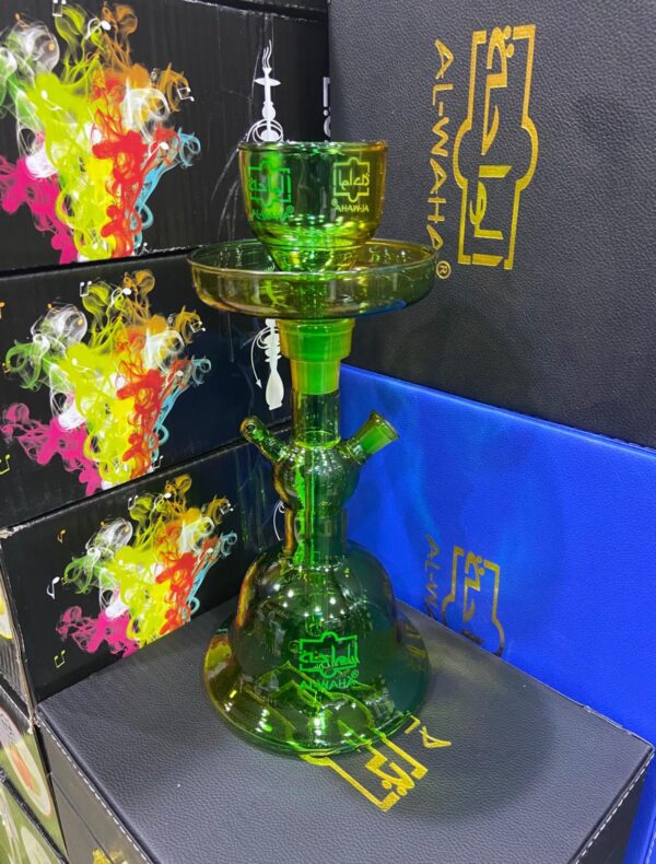 شيشة الواحة زجاج لون أخضر لمعة
